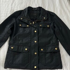 J. Crew Black Utility Jacket Black  with Gold Buttons XS
